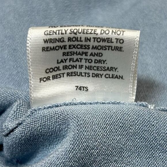 Eileen Fisher System Light Blue Silk Blend Knit Midi Skirt Size Petite Small - Picture 4 of 5